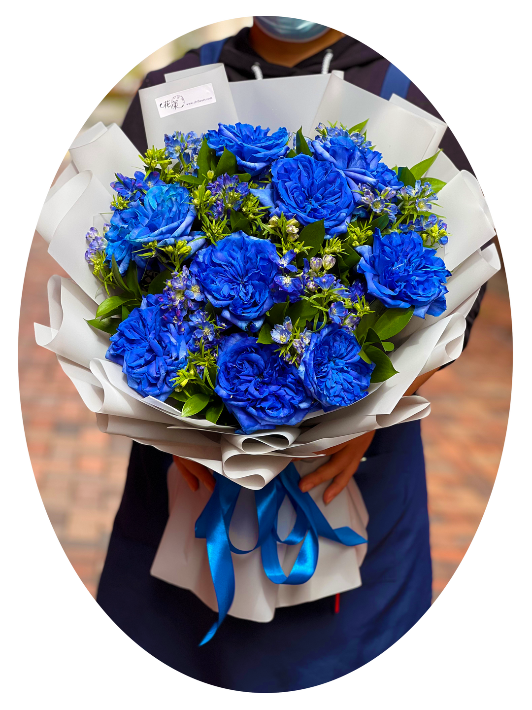 藍色荔枝玫瑰鮮花花束 BB03