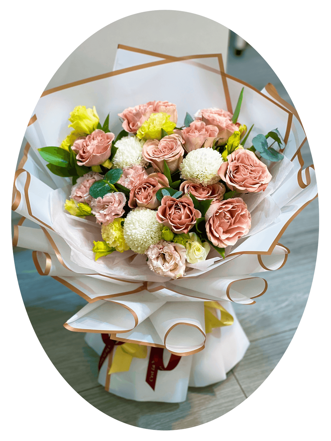 Cappuccino 玫瑰鮮花花束