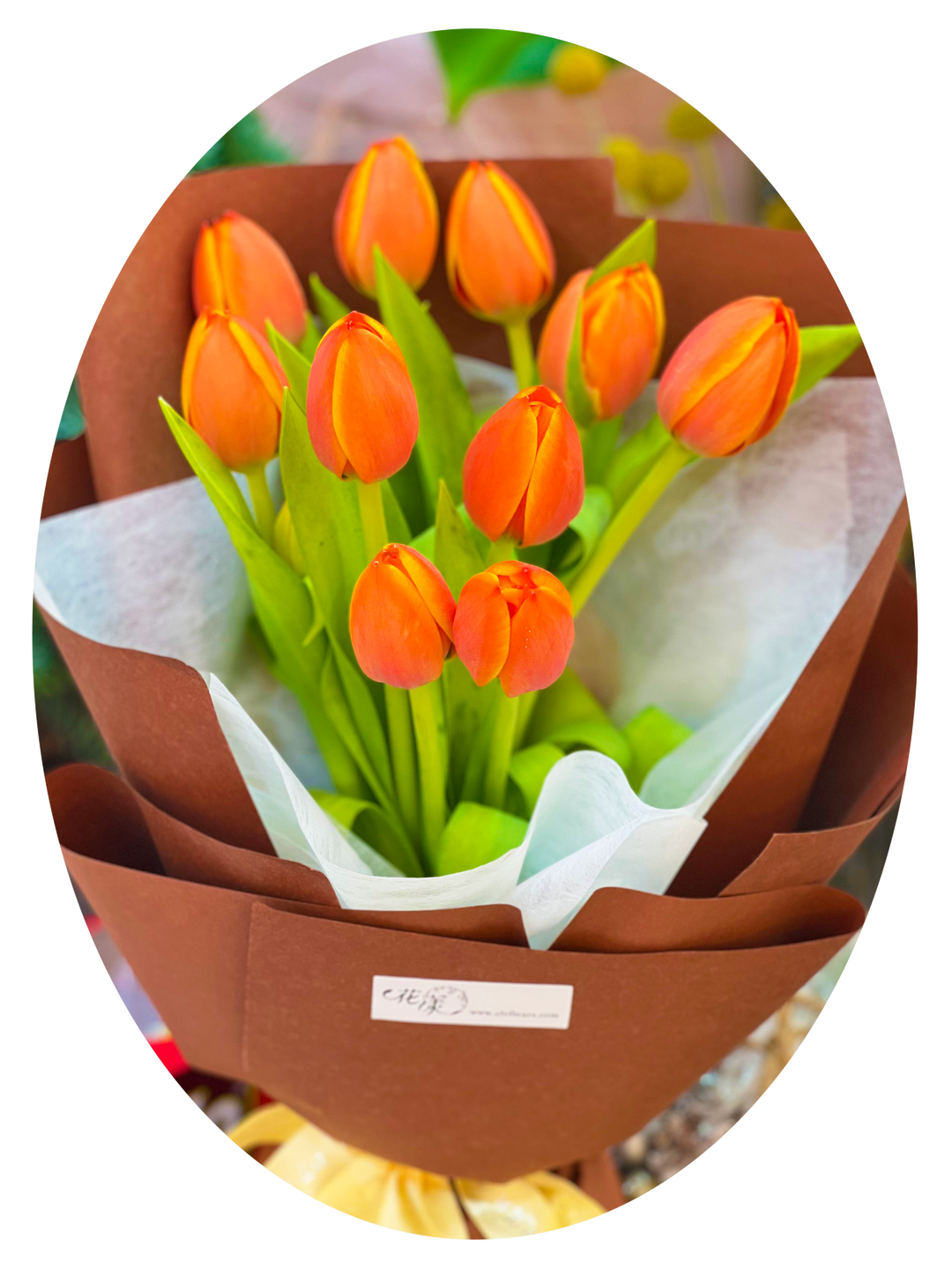 Tulip 橙色鬱金香鮮花花束 TPB01